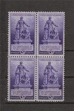 US 1940 Sc# 902 set Statue of Lincoln and Slave Emancipation block 4 MNH