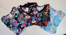 Disney Scrub Tops Lot Of 4 3 Large, 1 Medium 