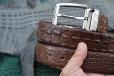 Brown Genuine Croco Hornback Skin Leather  Men's Belt - W 1.5 inch #Q42