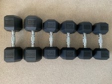 Hex Dumbbell 3 Pair Weight Set 12.5kg 15kg 20kg Home Gym COLLECTION ONLY DN19