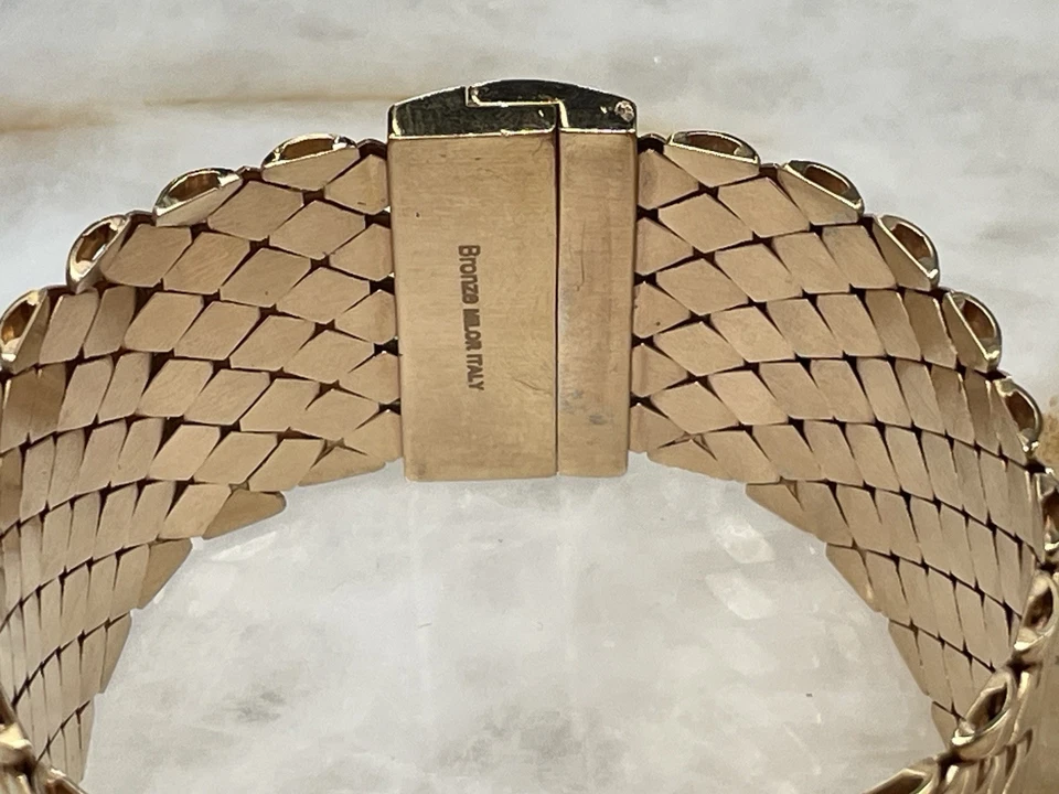 Brazalete de eslabones acolchado pulido bronce Italia con cierre magnético ITALIA QV Foto 3 de 4