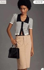 Maeve Anthropologie Colette Skirt Warm Wheat Pocket Midi S