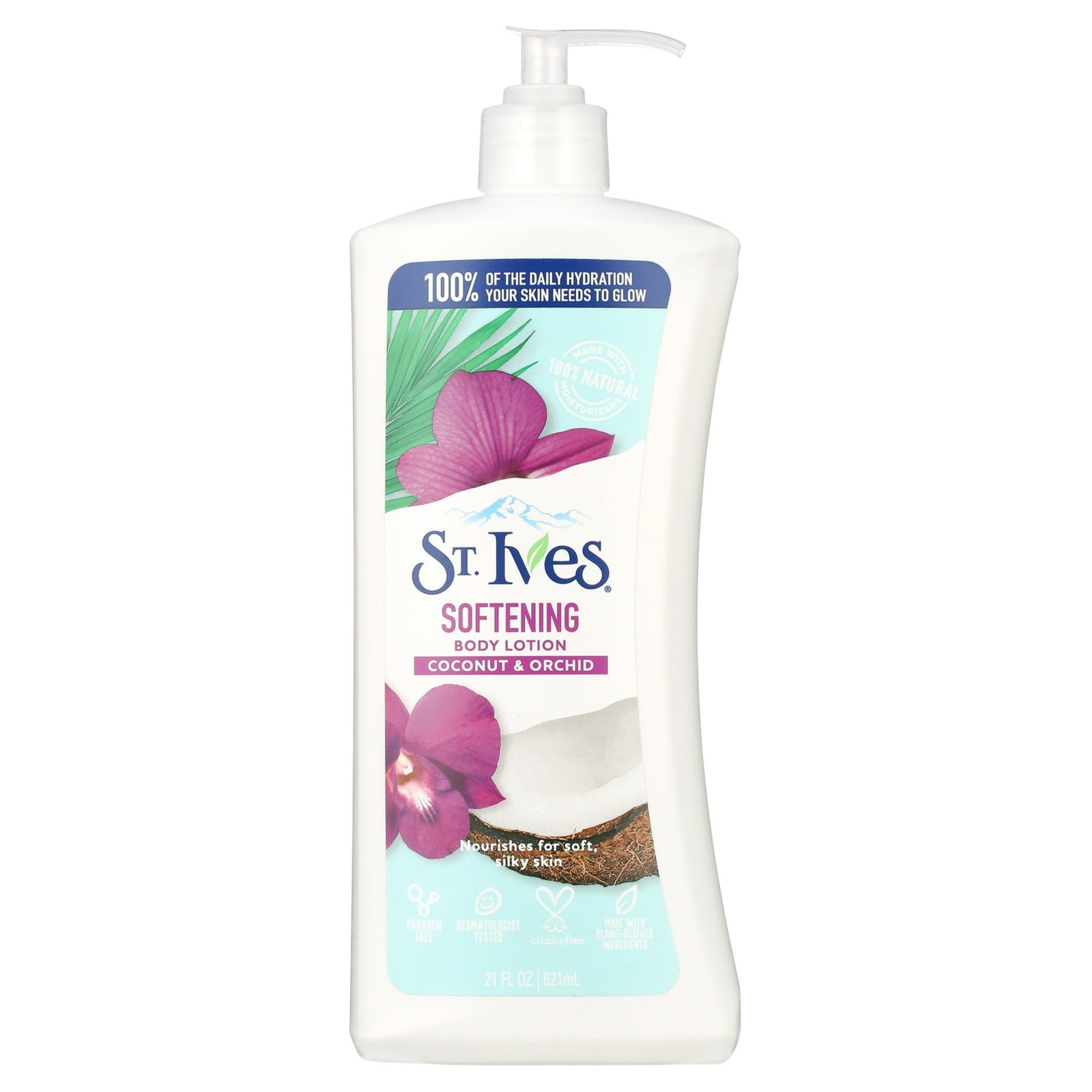 St. Ives Body Lotion Soft-Silky Coconut Milk and Orchid Extract 21oz (12 Pack)