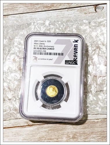 2021 Cook Islands $5 Gold Miss Liberty 9/11 20th Anniversary Coin NGC PF70 UC