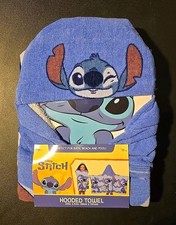 Hooded Kids Bath , Beach Towel 100 Cotton Disney Stitch 22x51 " NWT