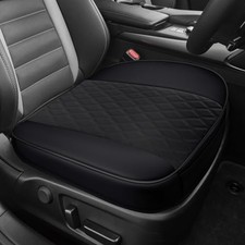 Leather Front Car Seat Cover, Anti-Slip Car Seat Bottom Covers, Full Black