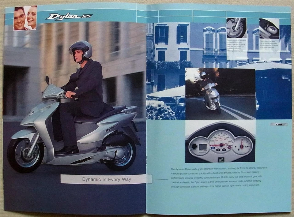 HONDA SCOOTERS Sales Brochure 2004 #MCBROCH008 Silver Wing SH125 Dylan SCV100 ++ - Image 3 of 4