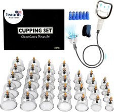 Cupping Kit for Massage Therapy - 32 Cups Professional Chinese Cupping Set with