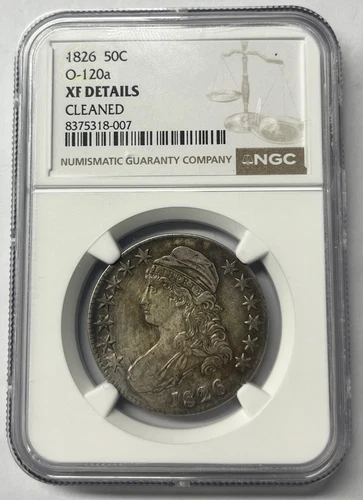 1826 O-120a Capped Bust Half Dollar NGC XF Details Cleaned