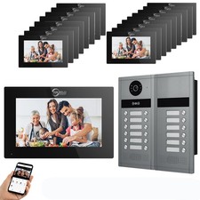 Tuya 18 Units, 7-Inch Touch Monitor, Indoor/Outdoor Video Door Phone with Motion