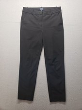 J Crew Women Dress Pant 8 Black Ruby Straight Leg Slash Pockets Business Casual