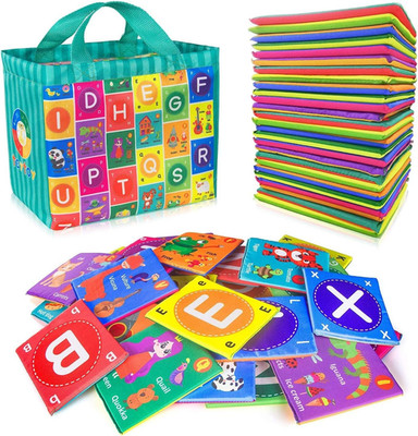 Baby Soft Alphabet Cards Toys, 26Pcs ABC Alphabet Flash Cards Early Learning Toy