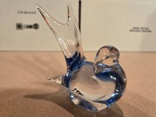 Murano Italy V. Nason And C. Glass Bird - Blueclear With Imperfections