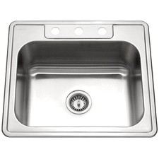 25" Stainless Steel Drop In Sink - Ideal for Workstation, RV