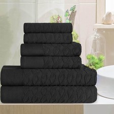 Turkish Cotton Herringbone Jacquard 6-Piece Towel Set, Ultra Plush Towels for...
