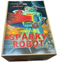 ICHIKO Sparking Robot Tin Plate Toy Wind-up Japan Retro Reproduction