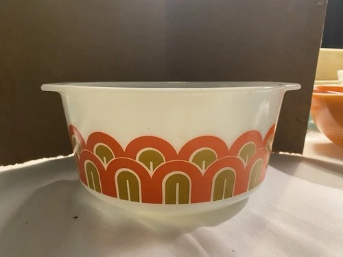 VTG PYREX Fish Scales / Arches - Art Deco ~ 3 Quart Mixing Bowl 344 ~ No Lid