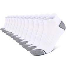 12 Pack Mens Ankle Socks Athletic Running Cushioned Breathable Low Cut Sports