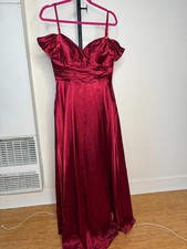 NWT Formal RED Satin Bridesmaid Prom Gown dress, SIZE 8