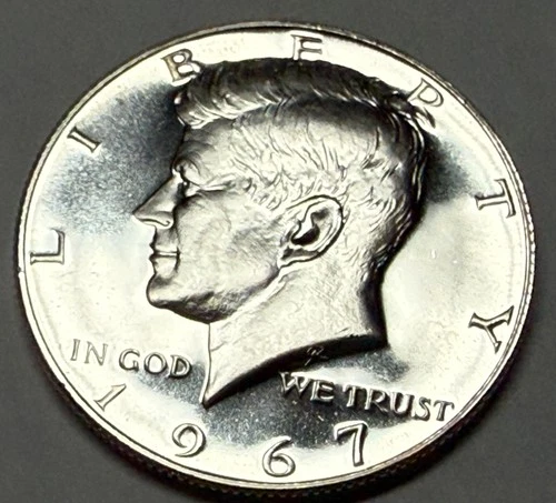 1967 SMS BU (Special Mint Set) 40% silver Kennedy half. Exact coin shown. #5