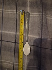 Vintage Gerber Baby Spoon Soft Bite Stainless Handle Rubber Tip White 5.5 Inch