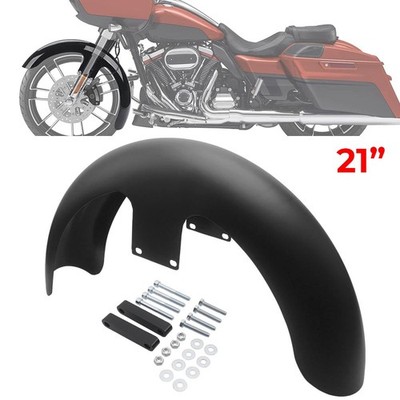 21'' Matte Black Wrap Front Wheel Fender For Harley Touring FLHR FLHX FLTR FLHT