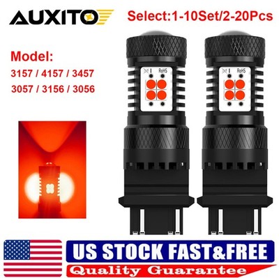 2-20Pcs 3157 3156 LED Red Brake Light Tail Stop Lamp Bulb No Hyper Flash CANBUS