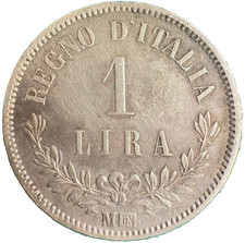 1 lira 1863 Milano Moneta in argento del Regno d'Italia  Vittorio Emanuele II NC