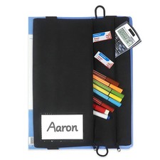 Adjustable Elastic Band Multi Pockets Pen Holder Zippered Office Supplies Org...