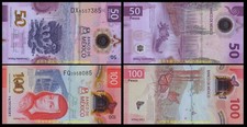 Mexico 50 and 100 Pesos 2025 Polymer, Commemorative, UNC