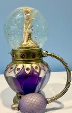 Disney Theme Park Tinkerbell  Snowglobe Perfume Bottle Glittery Jewelled 11cm