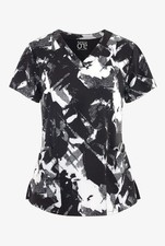 BARCO ONE WOMENS SPANDEX STRECTH 4 POCKET PRINT TOP ARTIST TOUCH ALL SIZES NWT