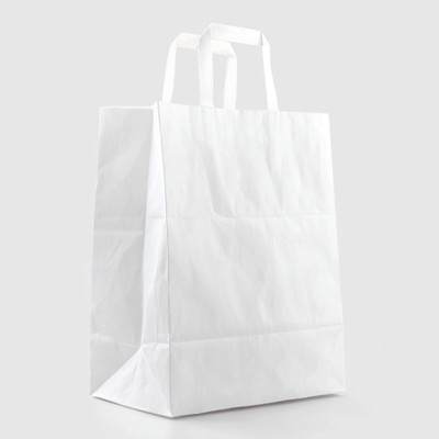 Papiertragetaschen Weiß 22 + 10 × 28 cm (250 Stück) Papiertüten | Tragetaschen a