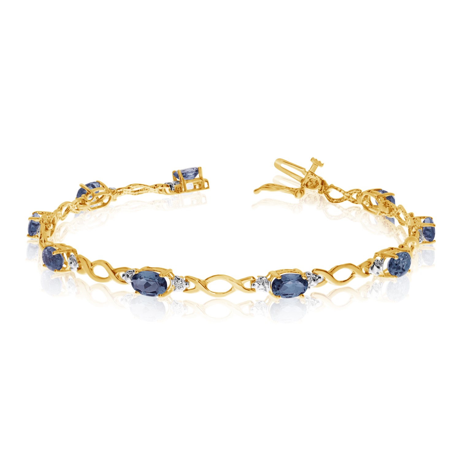 Нарукавная повязка LXR 14K Gelbgold Oval с сапфиром и бриллиантами 39 карата 672090₽