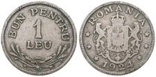 Romania 1 Leu 1924-1952 - Various Years