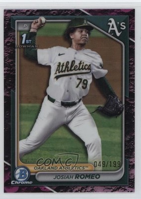 2024 Bowman Draft Chrome Fuchsia Lunar Refractor /199 Josiah Romeo #BDC-184 1mr0