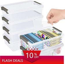 6-Compartment Extra-Large Pencil Case with Removable Divider Gray