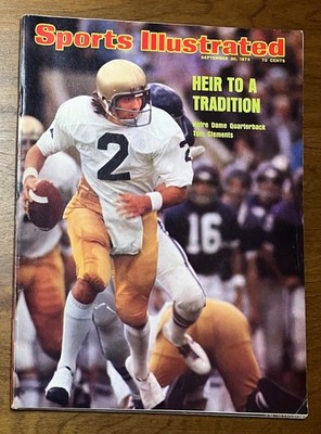 Sports Illustrated Sept 30, 1974 Notre Dame Quarterback Tom Clements Football
