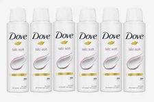 Dove Talc Soft Antiperspirant Deodorant Spray for Women – 150ml, 48-Hour 6PK