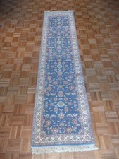 2'5 x 9'10 Runner Hand Knotted Blue Kashen Oriental Rug G1040