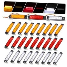 30 Pcs 3.8" LED Side Marker Lights, 6 LED 50 Pcs 10 Amber  10 Red  10 White
