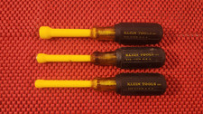 3 KLEIN TOOLS INC. COATED SHAFT NUT DRIVERS, ...