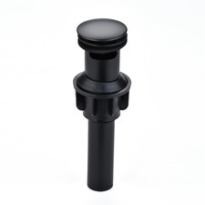 Bathroom Sink Drain with Overflow: Matte Black Bathroom Sink Drain Stopper fo...