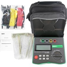 Ground Resistance Tester 4-Terminal Earth Resistance Meter 0 to 209.9KΩ