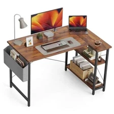  L Shaped Desk, 40 Inch Computer Desk with Reversible 40 inch Deep Brown