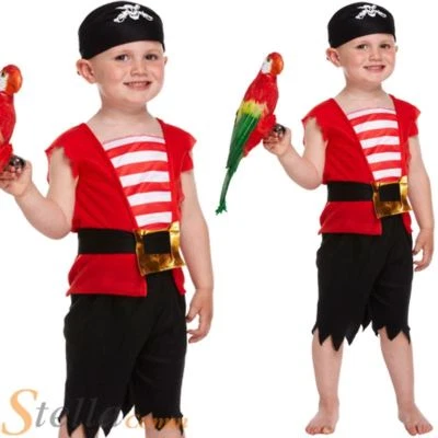 HENBRANDT Boy's Toddler Pirate Boy Fancy Dress Costume Book Week Outfit Ages 2 3 4