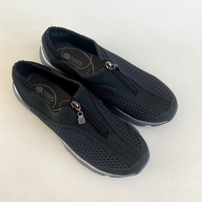 Bzees Fancy Womens Black Zip Top Sneakers Shoes Size Comfort