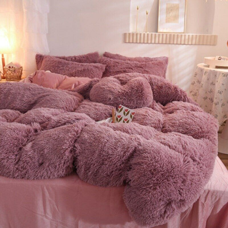 Super Warm Bed Plush Velvet Bedding Set 4 Pieces Lamb Cashmere Duvet Cover Sheet Nowe akcje