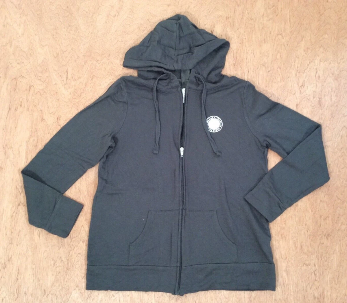 Ivory Ella Hoodie Jacket LARGE BLACK Full Zip Elephant LOGO