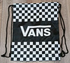 Vans Black & White Drawstring Backpack Bag New 